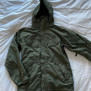Mens north face shell hunter green